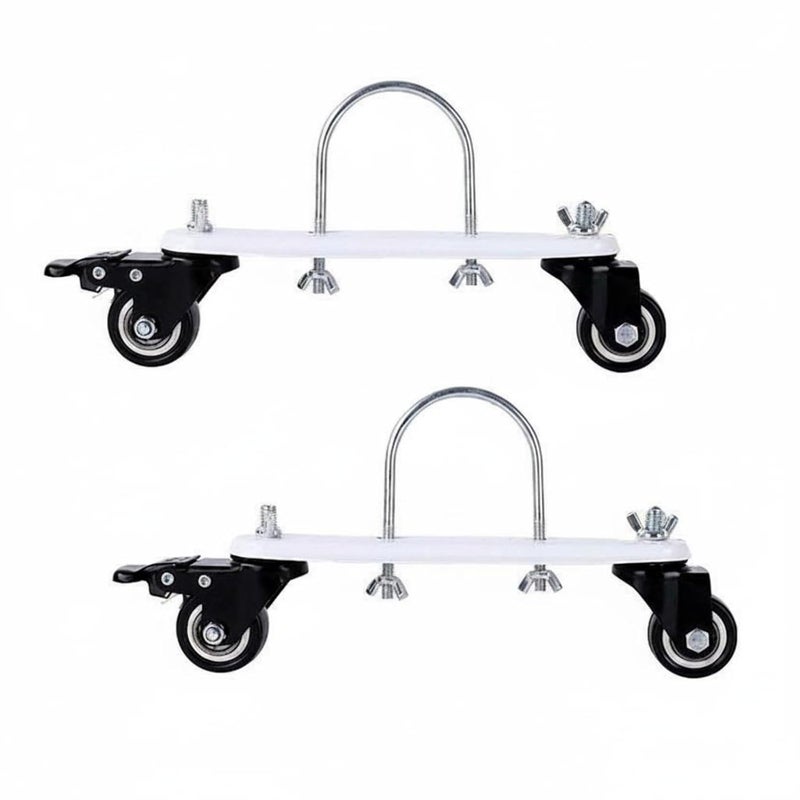 Qianly 2 Sets Caster Wheels Strong Load Capacity Oil Heater Wheel Base Universal Fit Caster Bracket, White Board, 2 Bearings, 2 Brakes, Ordinary Large Round Card - Image 1