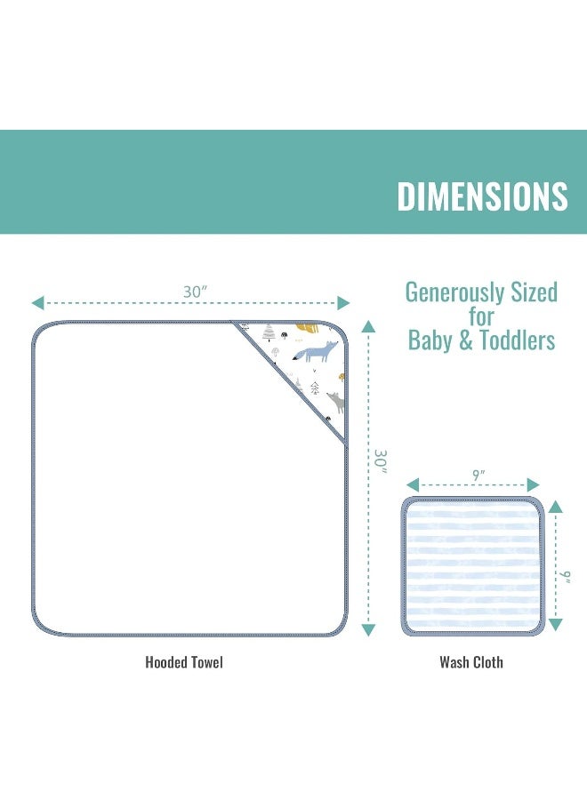 Featherhead Baby Bath Towel 30" x 30", Newborn Hooded Baby Towel with 4 Washcloths - Image 4