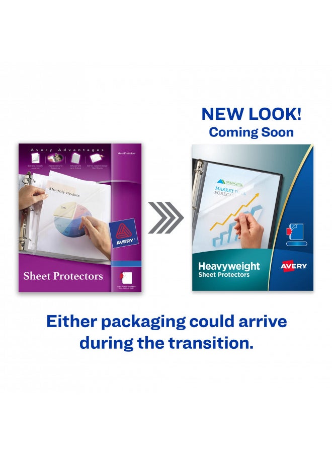 AVERY Avery Clear High-Capacity Sheet Protectors, Hold 50 Sheets, Heavyweight, 25 Multi Page Protectors (74171)  - Image 1