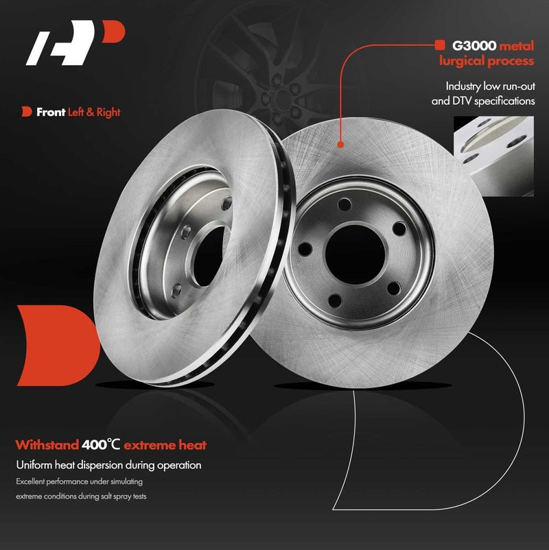 A-Premium 10.94 inch (278mm) Front Vented Disc Brake Rotors Compatible with Select Ford and Volvo Models - C-Max 2013-2018, Focus 2012-2018, C30 2012-2013, S40 2004-2012, 2-PC Set - Image 3