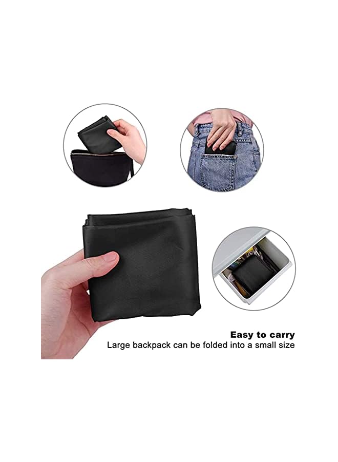 PROMASS Portable String Drawstring Backpack Sack Gym Tote Bag, Black, Unisex - Image 4