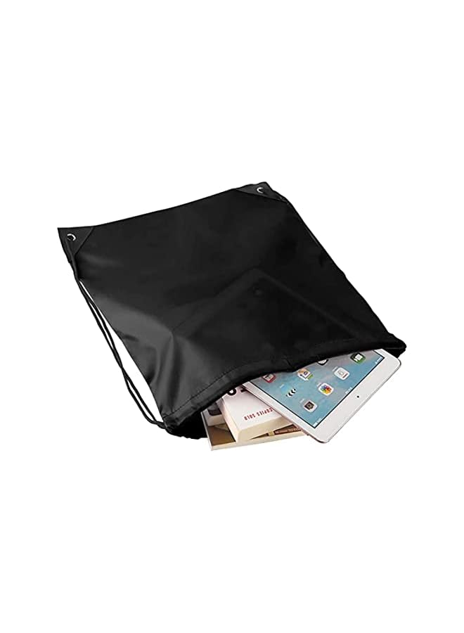 PROMASS Portable String Drawstring Backpack Sack Gym Tote Bag, Black, Unisex - Image 3