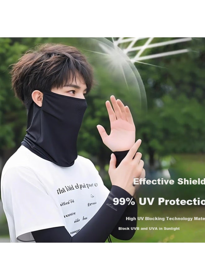 XTEP Sun Protection Face Mask Ear Hanging Ice Sleeve Set For Cycling Outdoor Driving Mountain Climbing Ice Silk Full Face Mask Sleeve Uv Protection - Image 3