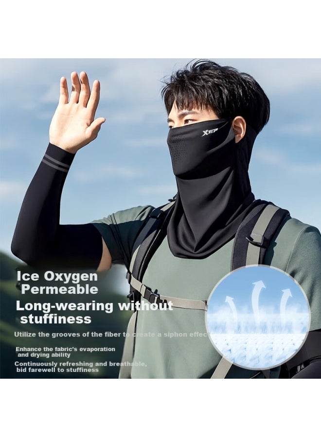 XTEP Sun Protection Face Mask Ear Hanging Ice Sleeve Set For Cycling Outdoor Driving Mountain Climbing Ice Silk Full Face Mask Sleeve Uv Protection - Image 5