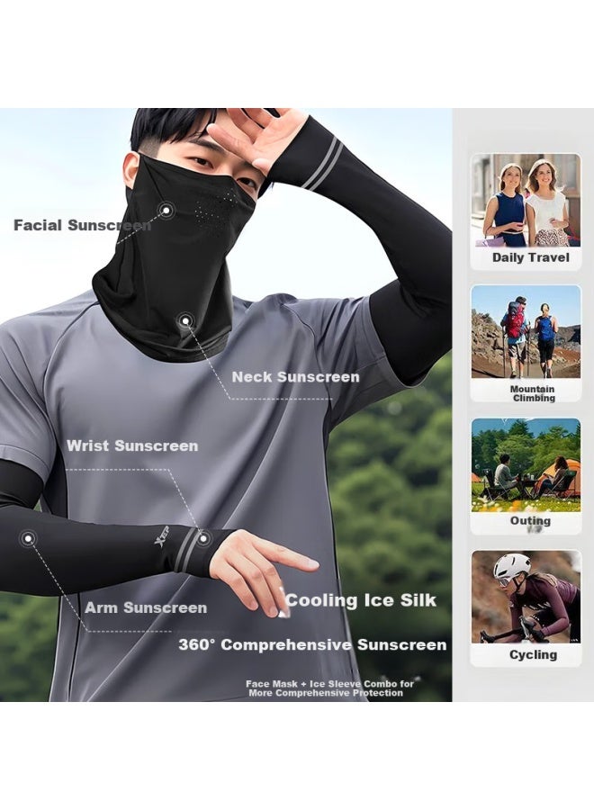 XTEP Sun Protection Face Mask Ear Hanging Ice Sleeve Set For Cycling Outdoor Driving Mountain Climbing Ice Silk Full Face Mask Sleeve Uv Protection - Image 2