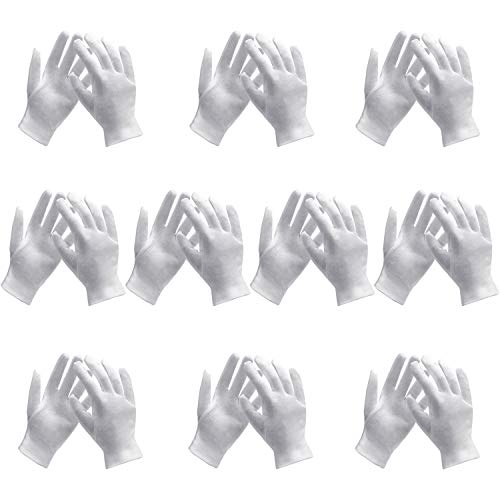 ENPOINT 10 Pairs Archival Photo Gloves, White Work Gloves for Handling Art Working Photography Womens Cloth Gloves Liners Bulk for Handling Jewelry, Film, Photo, Coin Metal Inspection Men & Women - Image 1