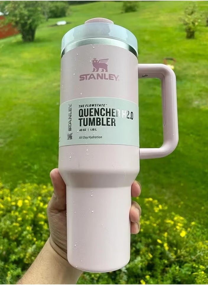 Stanley - Stanley Quencher Stainless Steel Vacuum Insulated Tumbler with Lid and Straw for Water, Iced Tea or Coffee, Smoothie and More, 40 oz (Pink Dusk) - Image 1