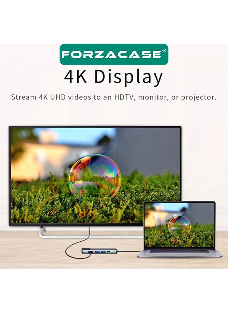 Forzacase - Notebook Macbook Type-C Display Transmitter 5in1 Ethernet USB HDMI Converter Hub HDTV FC799 - Image 1