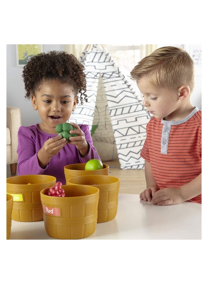 COOLBABY Toddler Kitchen Food Color Sorting Play Set for Home School Fruits and Vegetables Toys  - Image 4