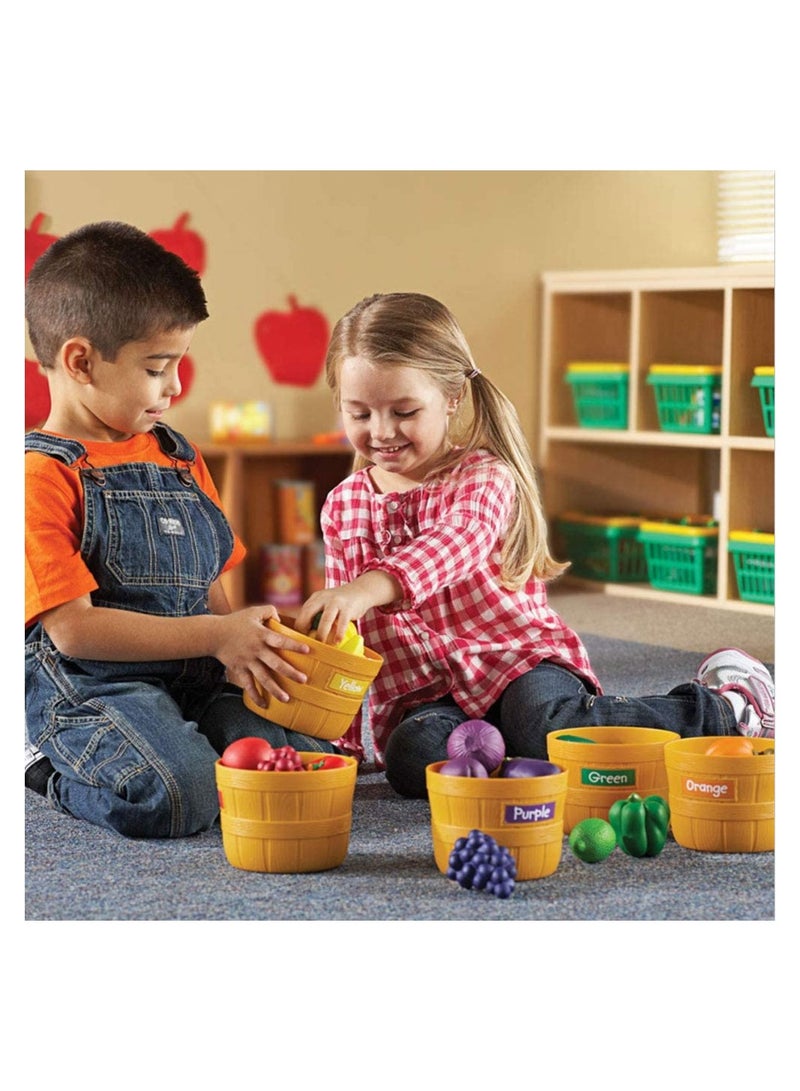 COOLBABY Toddler Kitchen Food Color Sorting Play Set for Home School Fruits and Vegetables Toys  - Image 2