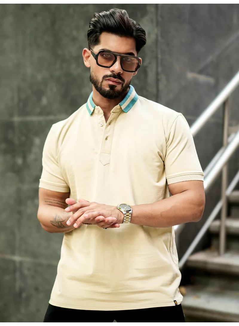 مانياك تيشيرت بولو رجالي مانياك قطن بسليم فيت بياقة بولو وأكمام نصفية