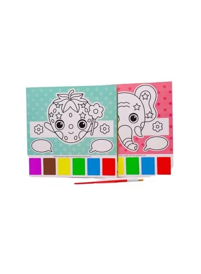Children's Coloring Book Set - 2 Pieces with Watercolors