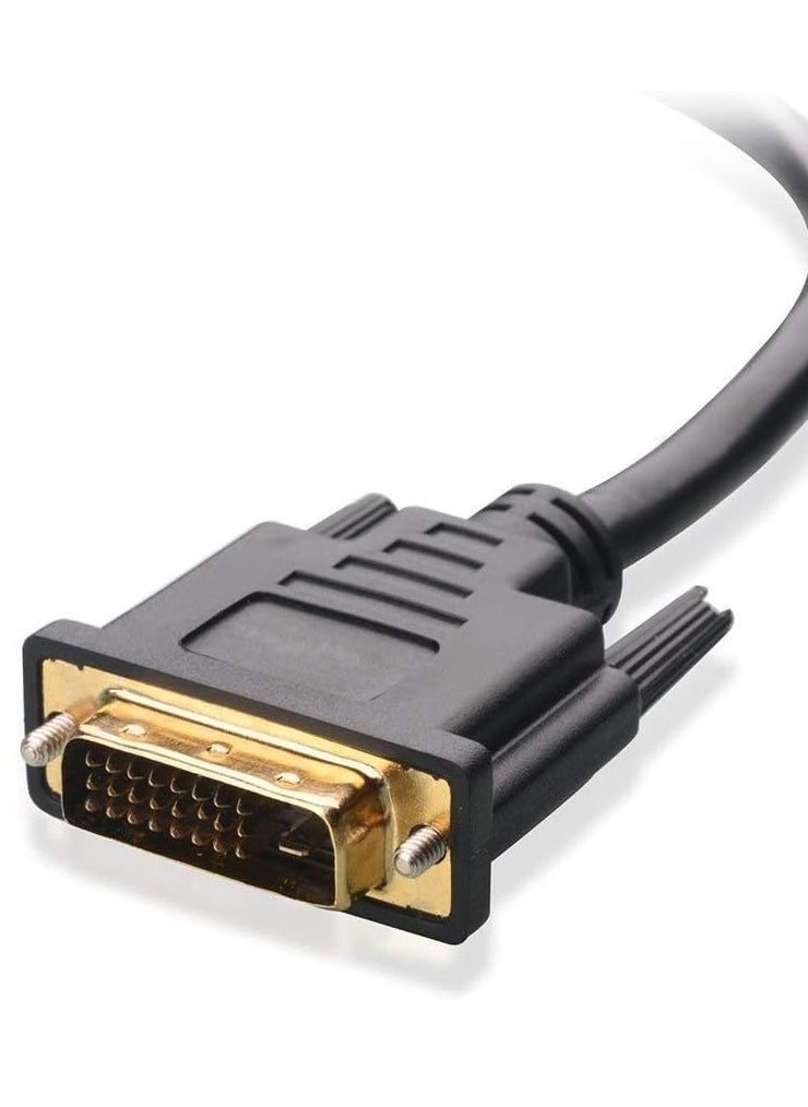 زيرو محول كابل مدخل HDMI إلى مخرج DVI D 24+1 دبوس للعرض، DVI-D ذكر إلى HDMI ذكر عالي السرعة يدعم دقة 1080 بكسل كاملة الوضوح (1.5 متر)  - Image 4