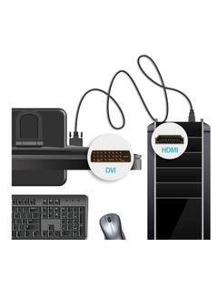زيرو محول كابل مدخل HDMI إلى مخرج DVI D 24+1 دبوس للعرض، DVI-D ذكر إلى HDMI ذكر عالي السرعة يدعم دقة 1080 بكسل كاملة الوضوح (1.5 متر)  - Image 2