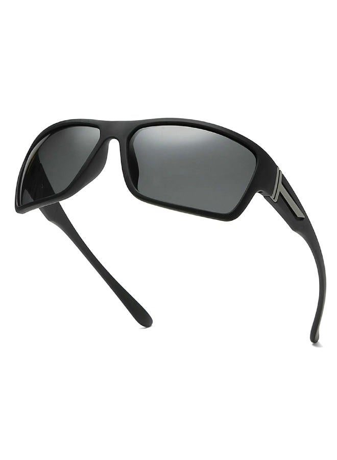 Mincl Full lens Polarized Reading Sunglasses for Men Driving Running Sports Reader Square UV Protection Style Unisex, Black, 1.25x - Image 1