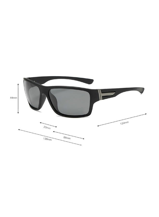 Mincl Full lens Polarized Reading Sunglasses for Men Driving Running Sports Reader Square UV Protection Style Unisex, Black, 1.25x - Image 2