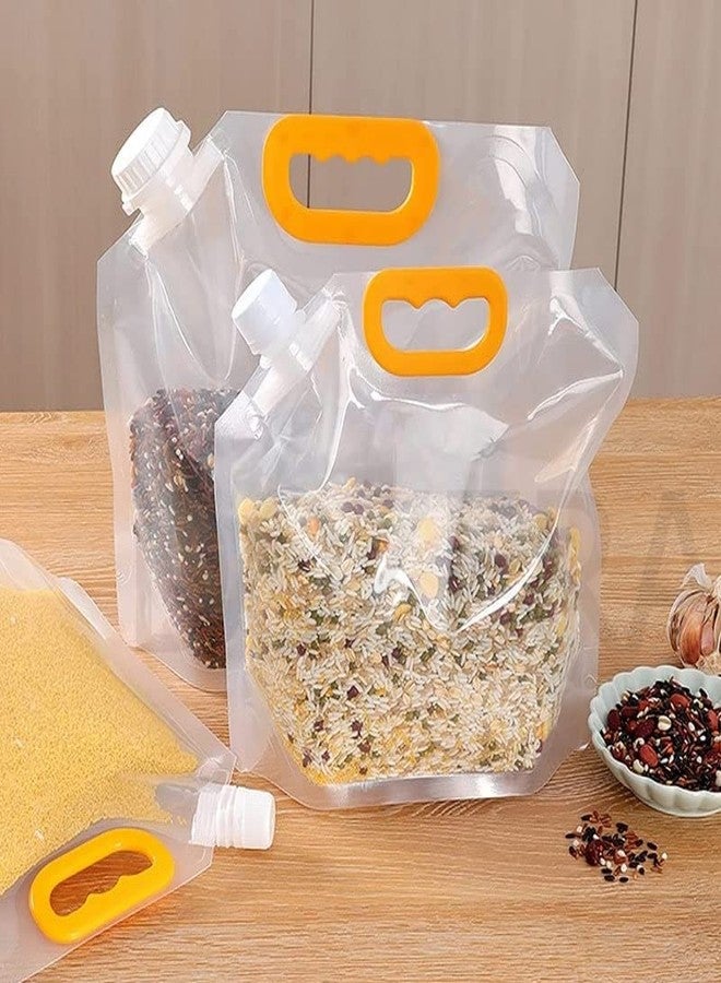 DOZERA Kitchen Grains Storage Bag,Moisture-Proof Sealed Bag with Handle, Long Term Food Storage Container, Plastic Transparent Stand Up Pouch Bags Safe Waterproof Suction Bags (8 Pcs, 2.5 L Capacity) - Image 2