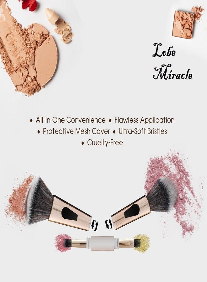 Lobe Miracle 4-in-1 Double Ended Makeup Brush Set, Detachable Travel Foundation Brush Eyeshadow Powder Brush, Cosmetic Brush Perfect Blending for Liquid Foundation, Concealer, Powder, Eyeshadow - Image 5