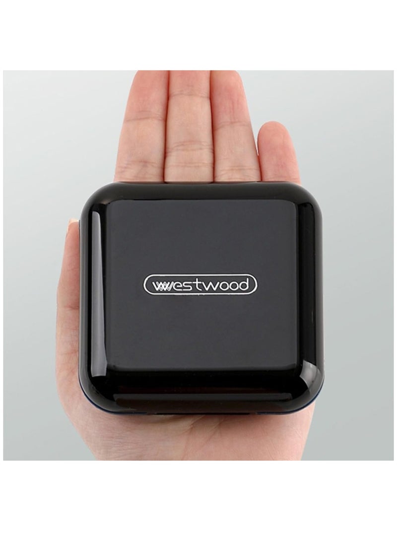 WESTWOOD منظم حبوب قطعة واحدة مع أربعة أقسام حافظة حبوب محمولة صندوق حبوب مدمج حامل أدوية للفيتامينات والأدوية والمكملات وزيت السمك - Image 3