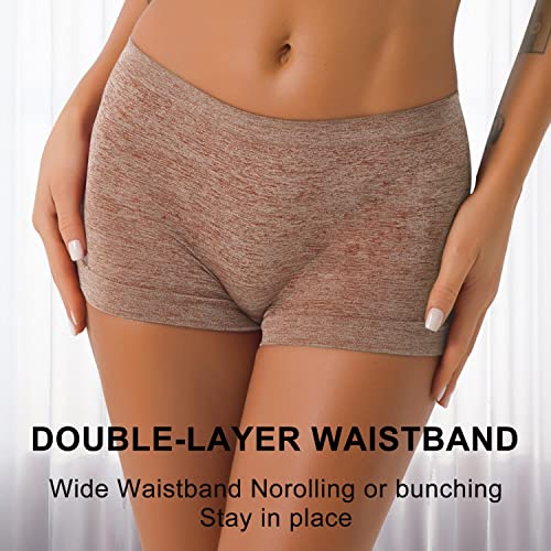 DEEP TOUCH Boy Shorts Underwear Women Ladies Boyshorts Panties Spandex Panty Workout Boxer Briefs 5-Pack - Image 3