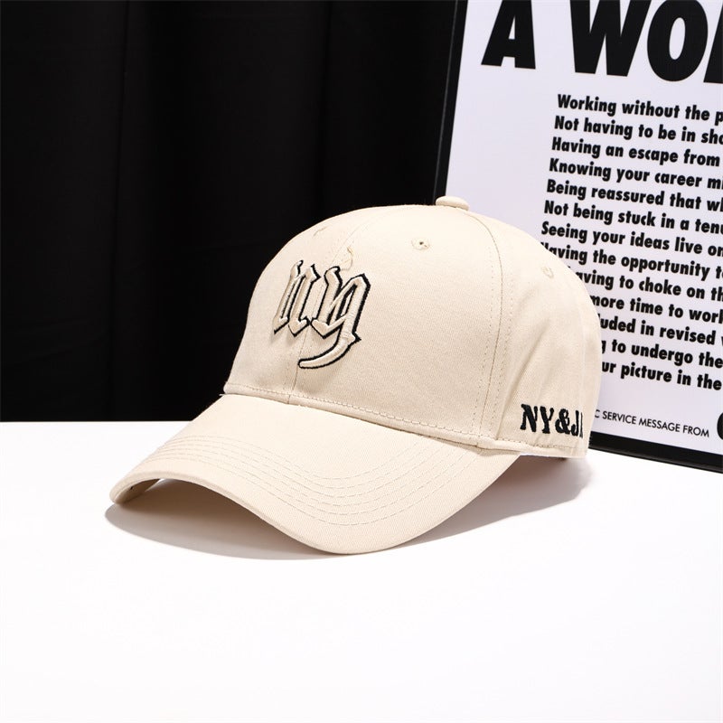 Spring Baseball Cap Couple 3D Letter Embroidered Hard Brim Hat - Image 1
