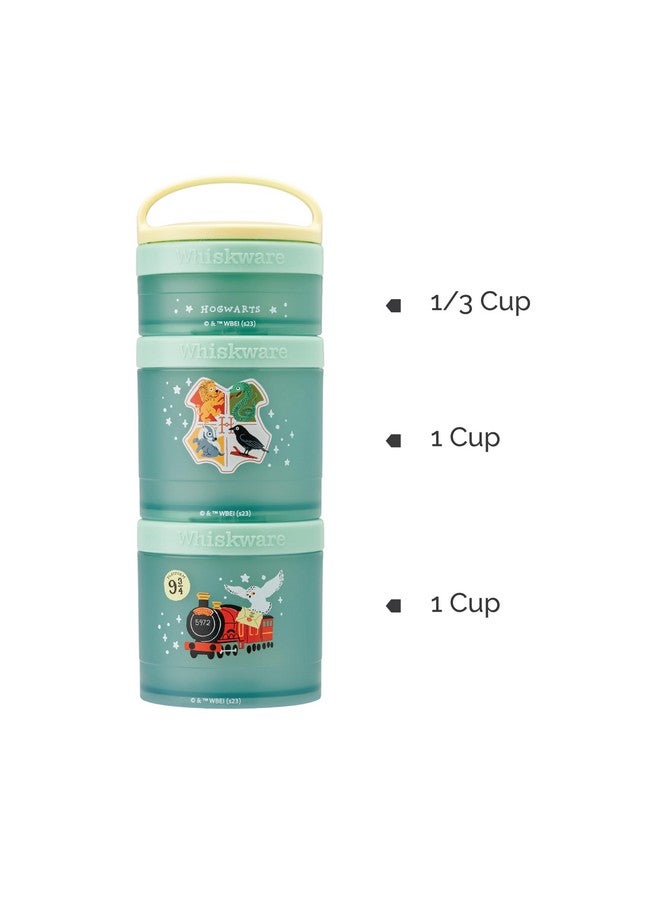 Whiskware Harry Potter Stackable Snack Containers for Kids and Toddlers, 3 Stackable Snack Cups for School and Travel, House Set, (Pack of 2) - Image 2