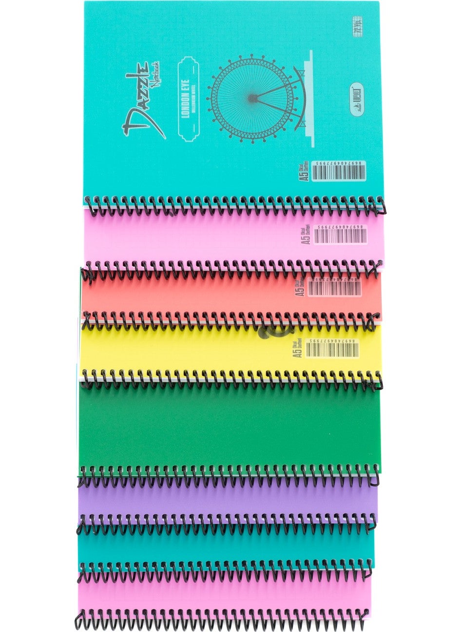 Stationery School Notebook A5 Size Spiral 96 and 72 Pages Lined Square PP Cover 8 pcs - pzsku/ZEDC18F7A93BC5BCC127BZ/45/_/1728998522/d2377bd0-92d0-470b-bbb6-d69afaea9dd1