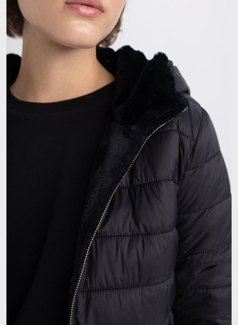 DeFacto Water-Proof Hooded 2-Sided Bomber Jacket - Image 3