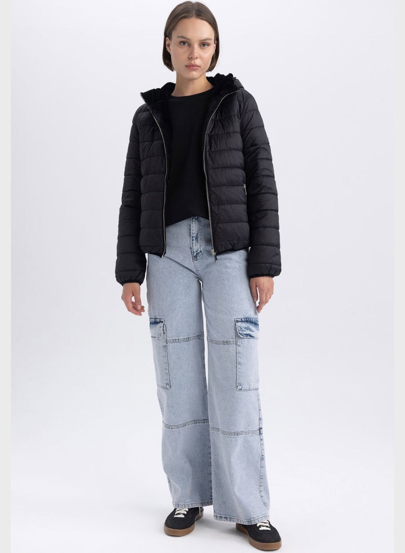 DeFacto Water-Proof Hooded 2-Sided Bomber Jacket - Image 4
