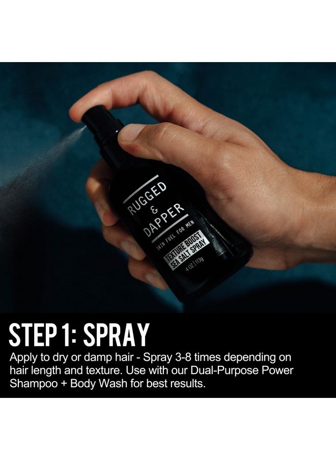 RUGGED & DAPPER Texture Boost Sea Salt Spray For Men 4 Oz Effective Volume For Fuller + Thicker Hair Mens Sea Salt Spray For Hair Made In Usa  - Image 3