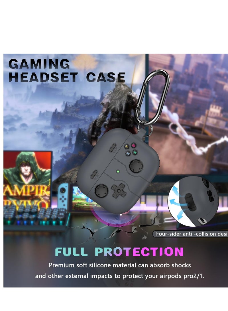 SYOSI AirPods 3rd Generation Case Cover with Keychain,Game Player Design for Kids Teenager Women and Men, Soft Silicone Case for AirPods Gen 3 Charging Case(Grey) - Image 2