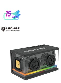 Lenyes S839 Wireless Speaker with Bluetooth 5.0，360° surround sound effect Diaphragm on both sides，Support Bluetooth, TF card, USB drive, AUX,TWS,and instrument direct connection