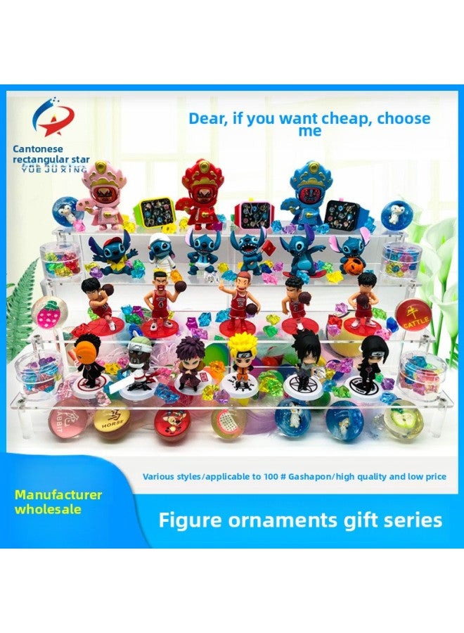 Game Machine Doll Machine 10cm Large Twisted Egg Gift Hand-made Fire Shadow Slam Dunk Stitch Anime Scene-Color:Figure - About 8.5cm Q Version Of Donald Duck 6 Pieces - Image 3