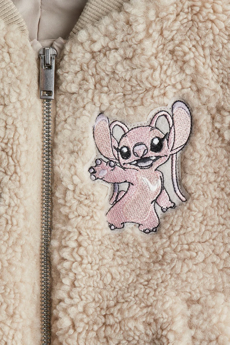 H&M Appliquéd teddy bomber jacket