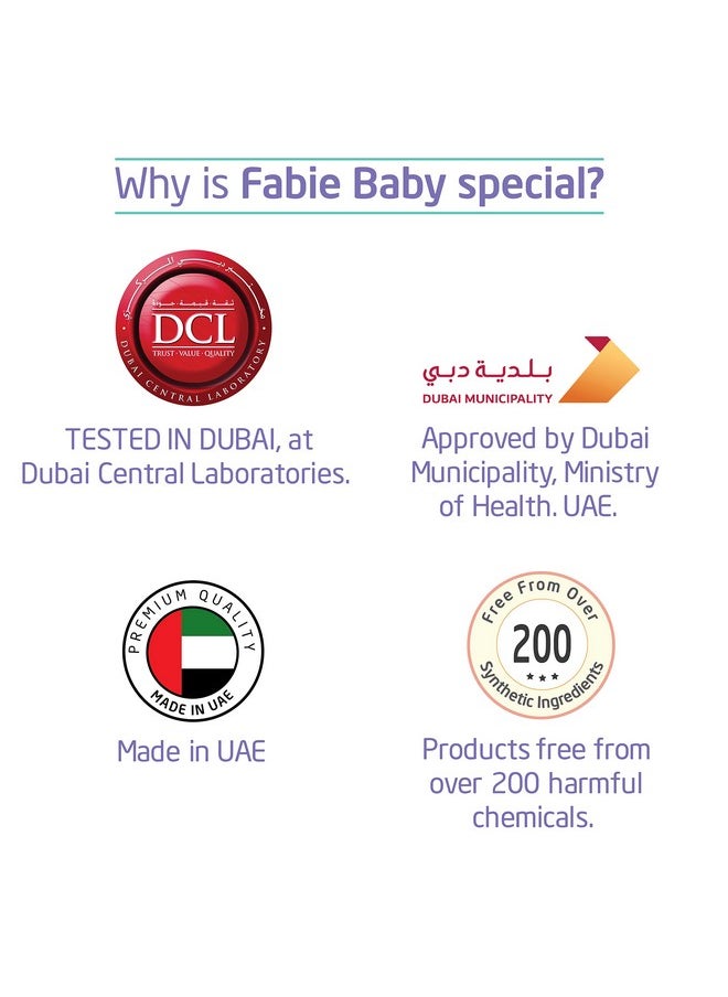 Fabie Baby - Body Wash, Imported Daily Moisturizing Baby Wash, Head To Toe, Made In Dubai, Paraben Free, 200Ml - Image 1