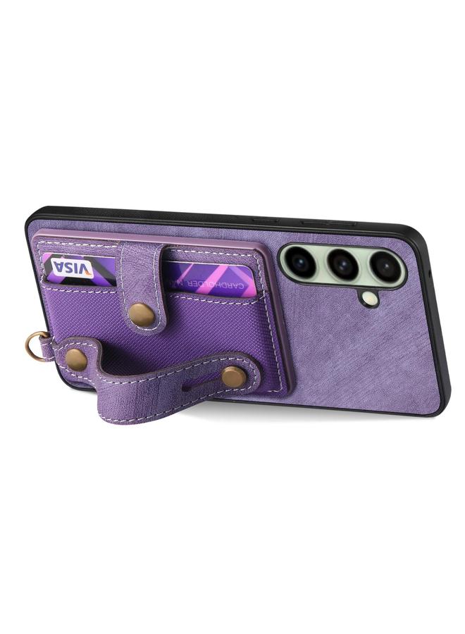 اس-توب جراب لهاتف Samsung Galaxy A56 5G مع سوار معصم بتصميم متقاطع كلاسيكي ومحفظة جلدية وغطاء خلفي للهاتف - Image 3