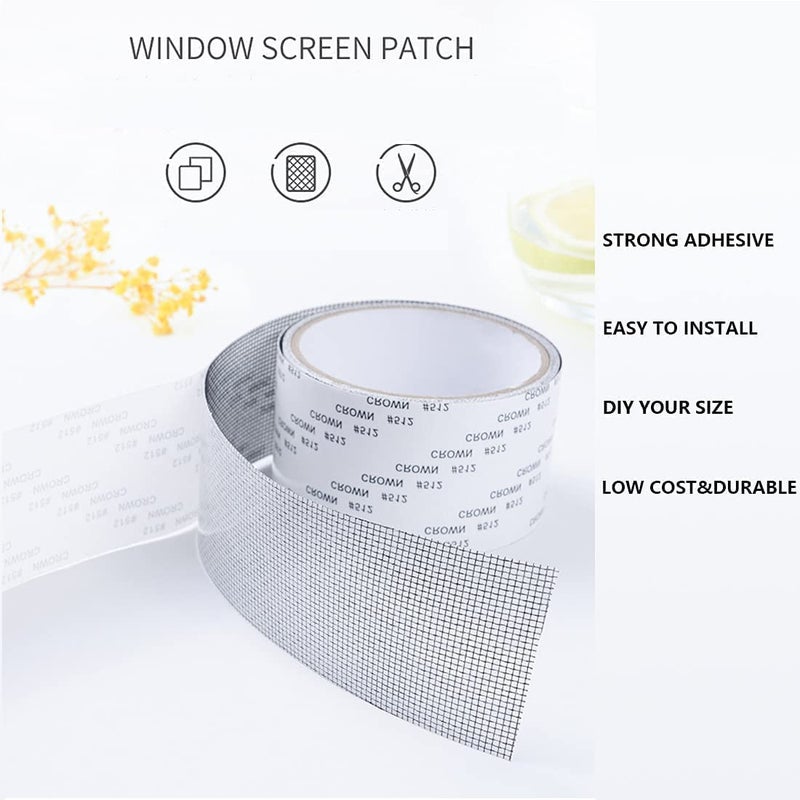 Rylan Mosquito Net Patch Repair Tape | Strong Adhesive & Waterproof Window Covering Mesh for Door Tears Holes Screen Repair (200Cm X 5CM) - Image 2