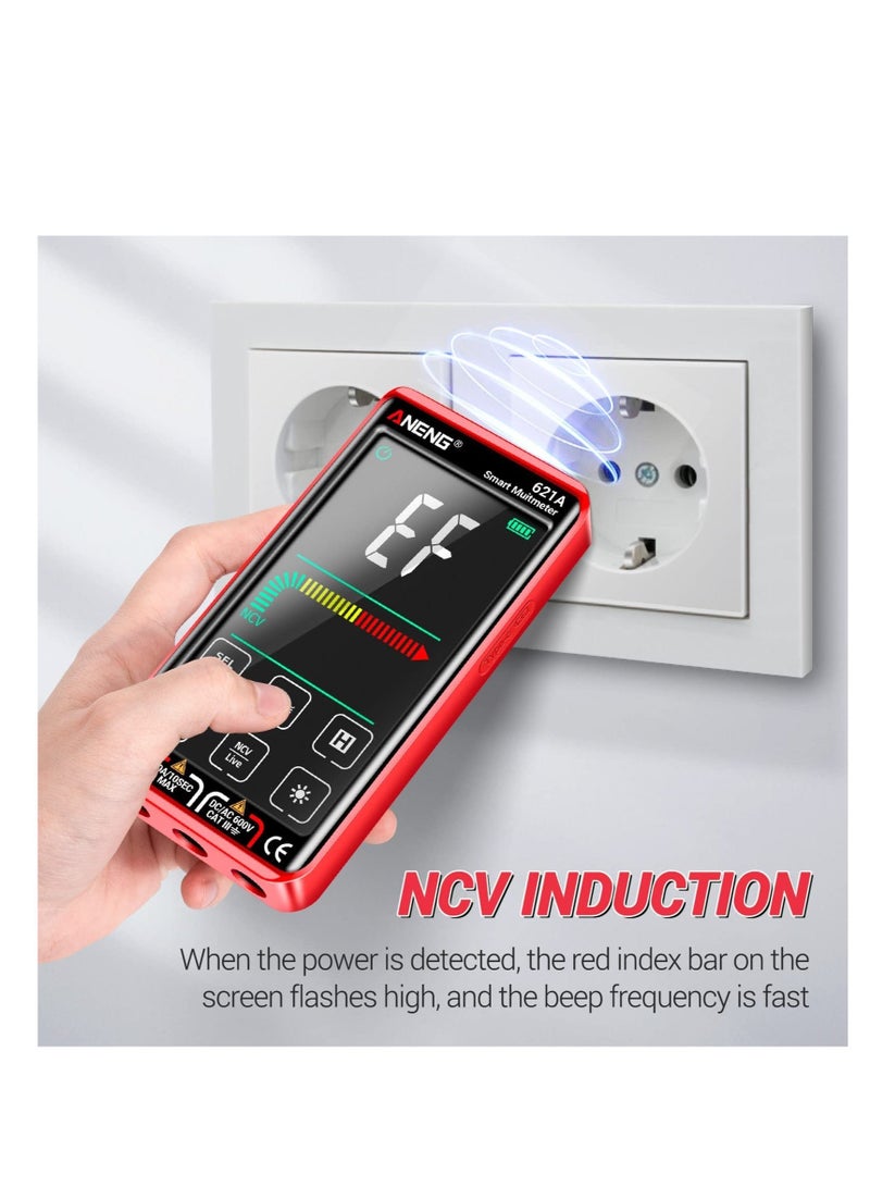 Digital Multimeter Tester, Smart Touch TRMS, Auto-Ranging Fast Accurately Measures, Rechargeable anti-burning Ohm With NCV, for Measures DC/AC Current, Voltage, Resistance Diodes, Capacitance - Image 5