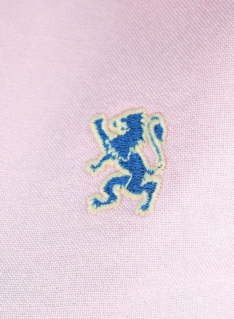 جيوردانو قميص أكسفورد قطني نسائي بقصة ضيقة وياقة حادة مطرزة - Image 4