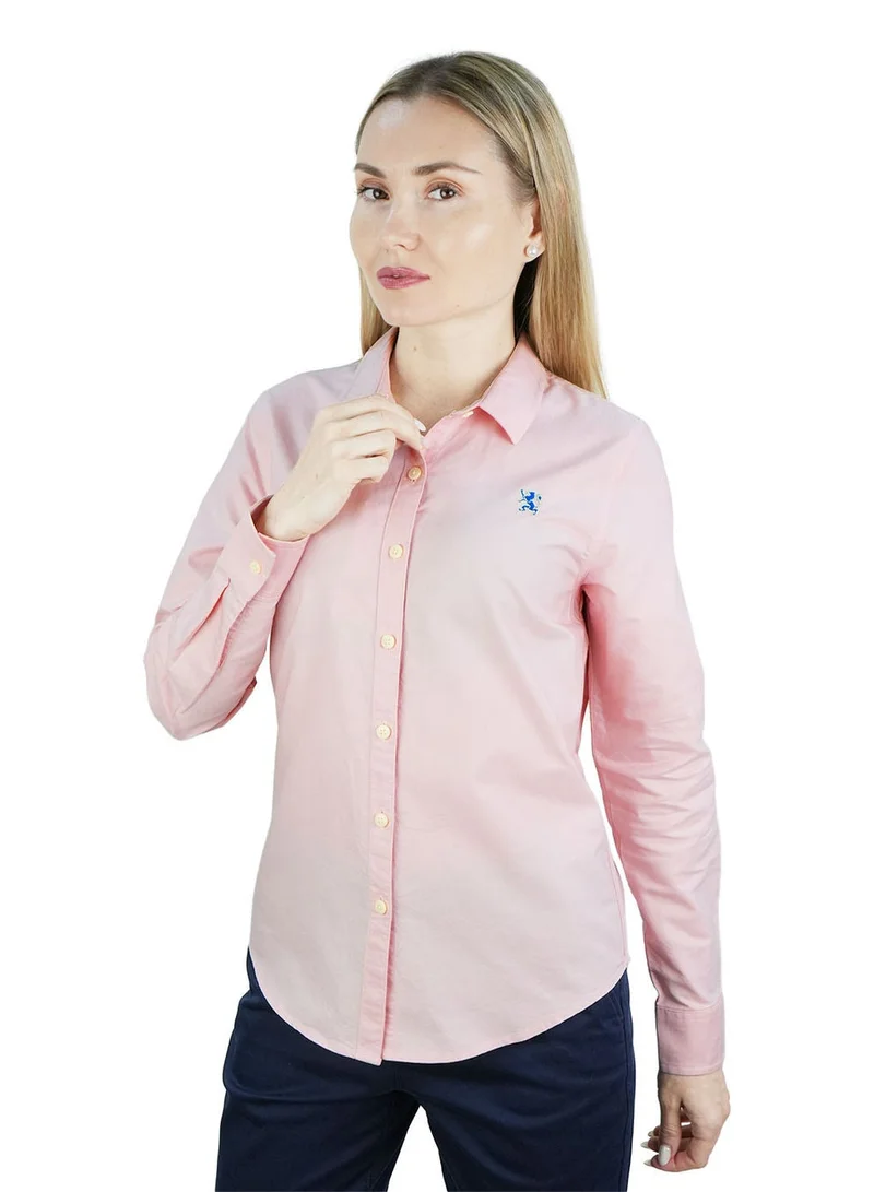 Women’s Slim Fit Cotton Oxford Shirt | Acute Collar with Embroidery