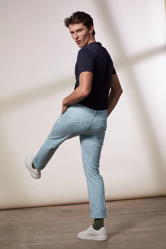 Vicomte A. Lancelot Sky Blue Chino Trousers