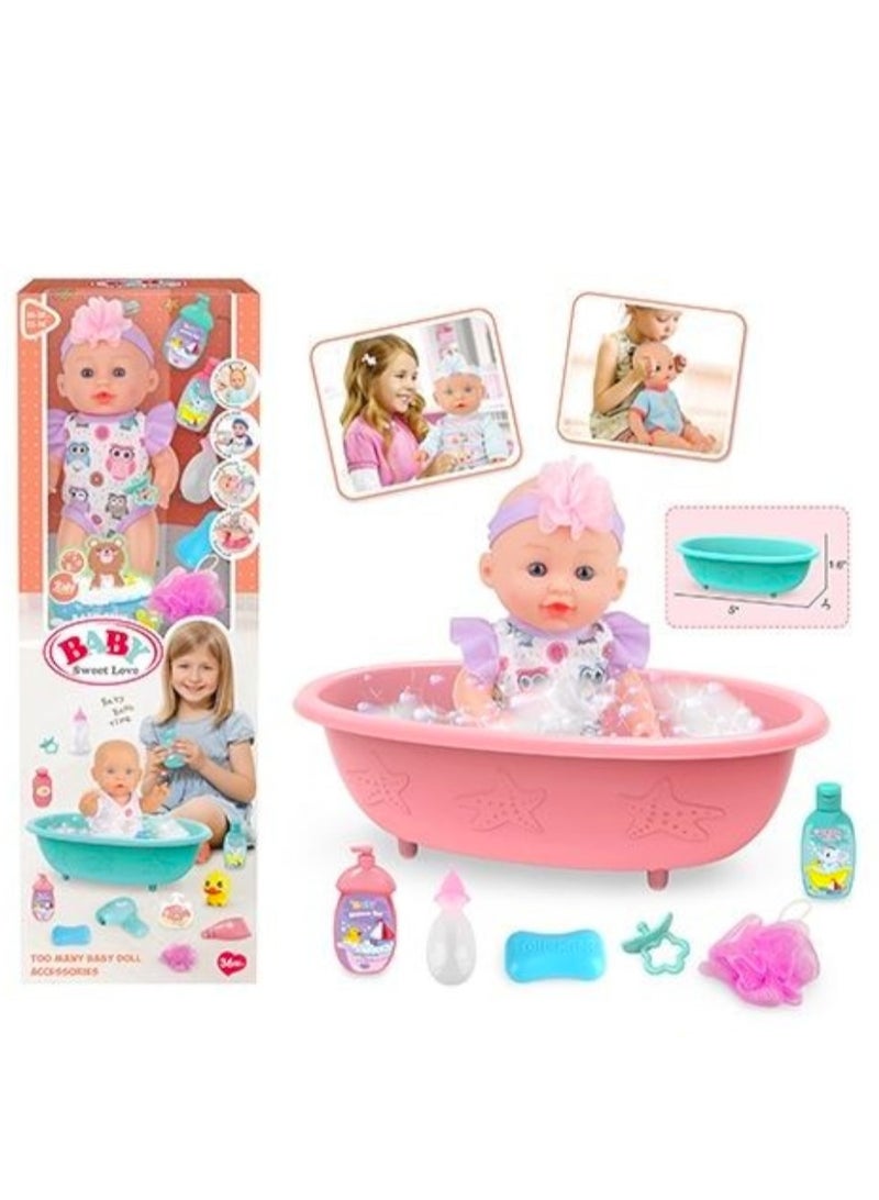 Toy Box Doll With Bathtub Accessories Perfect Cuddling Partner For Kids - Image 2