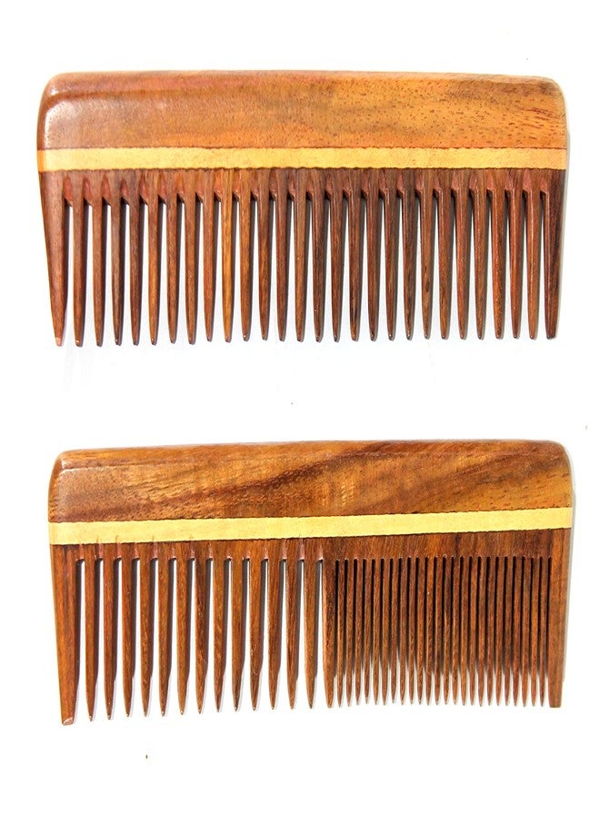 eSplanade Wooden Comb for Men & Women (Set of 2) - Sheesham Wood Handmade Moustache Comb. - Image 3