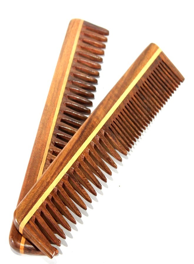 eSplanade Wooden Comb for Men & Women (Set of 2) - Sheesham Wood Handmade Moustache Comb. - Image 4