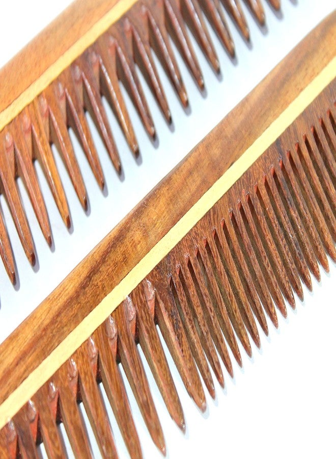 eSplanade Wooden Comb for Men & Women (Set of 2) - Sheesham Wood Handmade Moustache Comb. - Image 2