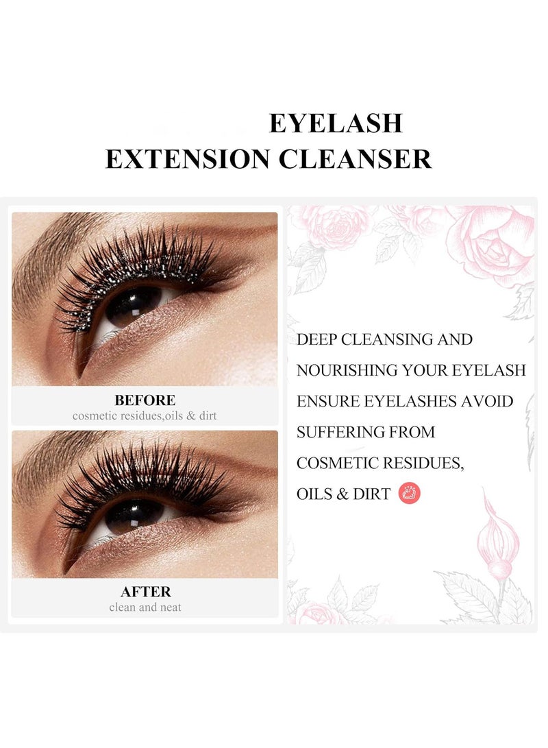 KASTWAVE Eyelash Extension Cleanser, Eyelash Extension Shampoo, Eyelid Cleanser for Makeup Remover, No Irritating Foaming Eyelash Makeup Remover, for Salon and Home Use, 60ml - Image 3