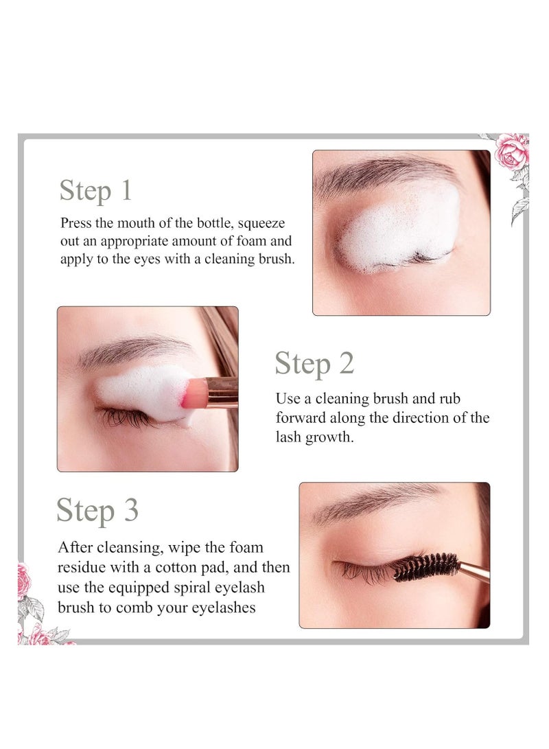 KASTWAVE Eyelash Extension Cleanser, Eyelash Extension Shampoo, Eyelid Cleanser for Makeup Remover, No Irritating Foaming Eyelash Makeup Remover, for Salon and Home Use, 60ml - Image 5