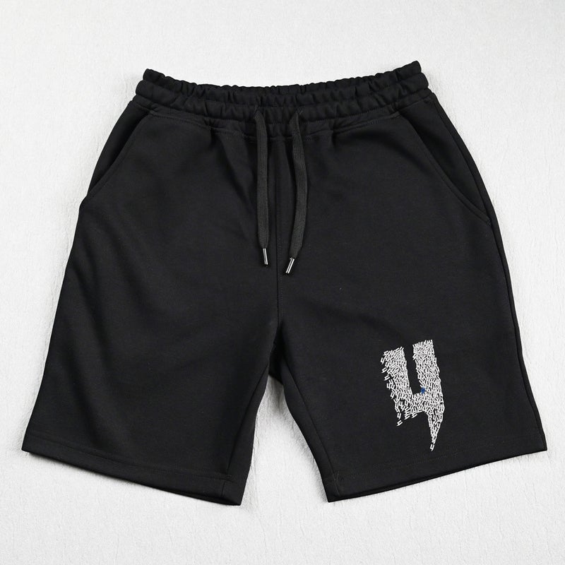 Mens European and American Trendy Brand Yelir World Versatile Pants Cotton Sweat-Absorbent Mens Black Running Pants American Casual Shorts Dk-g05 small mark black 