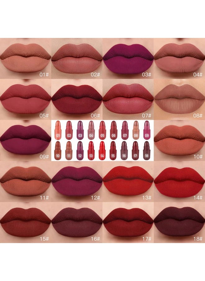 LSxia 18 Colors Capsule Pills Lipstick Mini Lip-Stick Set, Long Lasting Mini Matte Lipstick Lip Stain Lip Tint - Labiales Mate 24 Horas Originales, Cute Dark Red Matte Lipsticks Set for Women  - Image 3
