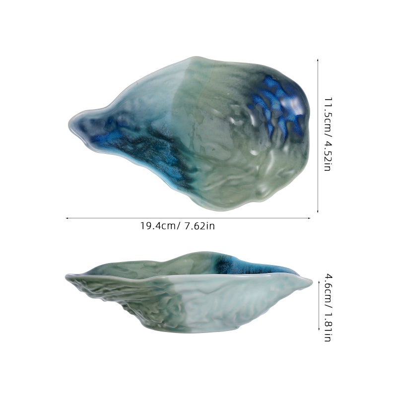 Ceramic Dish Oyster Shell-Shape for Fruit Salad Food Serving Plate for Dipping Sauce Small Dish Jewelry Display Tray Dinning Table Decor - Image 4